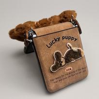 For samsung flip 6 phone cases cute puppy brown leather case for Samsung galaxy z flip 6 cases with puppy fluffy handheld For Samsung z flip6