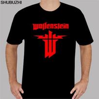 Naujas Wolfenstein Garsus Žaidimas Logotipas Vyriški Juodi Marškinėliai Dydis S Iki 5XL Marškinėliai Laisvalaikio Trumpomis Rankovėmis Žaidimo Marškinėliai Viršus S