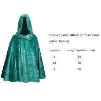 Anime Attack on Titan Cloak Scout Regiment Eren Cloak Cosplay Costumes Wings of Freedom Hooded Cape Carnival Halloween Costume S žalia