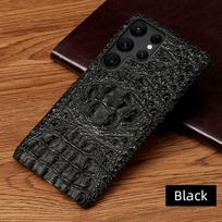 3D Galvos Krokodilo Rašto Odinis Telefono Dangtelis, skirtas Samsung Galaxy S26 S23 S24 S25 Ultra S22 Plus Note 20 A55 5G Galinis Dangtelis Galaxy S25+