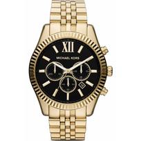 Michael Kors MK8286 Black Dial Lexington Gold Men's Watch 45mm auksas
