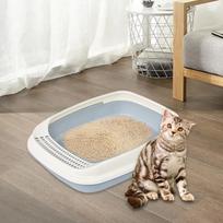 Cat Litter Tray Removable Base Open Top for Kitten Hamster pilka