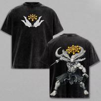 Mahoraga Jujutsu Kaisen Clothing Men's Clothing Manga T-shirt Vintage Washed T Shirt Casual Cotton Tee T Shirt S