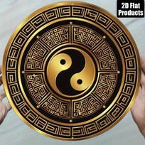 Metal Wall Art Bagua Mirror Feng Shui 8x8 dsp 2D Aluminum Home Protection