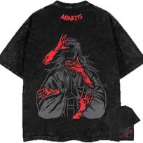 Geto Suguru T Shirt Jujutsu Kaisen Men Vintage Acid Wash Monkeys Anime Graphic Streetwear Cotton Harajuku Tee S