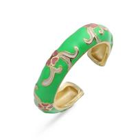 HECHENG,Enamel Dripping Glaze Ring with Floral Pollen Motif Hawaiian-inspired Jewellery Ladies' Banquet Party Gift resizable