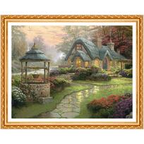 Siuvinėjimas Svajonių namas Pasidaryk pats Deimantinė tapyba Apvalus deimantukas Klijuojamas Pilnas kryželiu siuvinėjimas Amatai Rankdarbiai 20X30CM