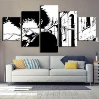 HD spausdinta drobė sienų meno kūrinių tapyba 5 vienetai Cowboy Bebop plakatai Animacija Šiuolaikinė namų dekoracija, skirta svetainei karkasai be rėmelių 20x35cm*2  20x45cm*2  20x55cm*1 white