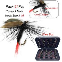 24 vnt. muselinės žūklės masalai Nymfos Sausos, šlapios musės Bioninis masalas Musės Trout žūklės masalai 24Pcs-Size 14 gray