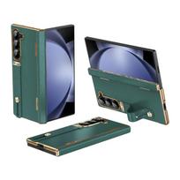 Skirtas Samsung Galaxy Z Fold 6 5 4 3 Case Ultra plonas galvanizuotas matinis sulankstomas vyris be priekinio veidrodžio plėvelės smūgiams atsparus galinis dangtelis for Galaxy Z Fold 4 žalia