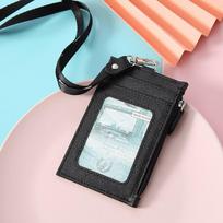 Ultra-Thin Women Men Business ID Credit Card Badge Holder Wallet with Lanyard Student Bus Card Cover Bag Card Holder Purse Pouch