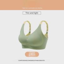 Ultra-Thin Seamless Summer Bra for Women with Larger Busts, Adjustable Sizing, Wireless, Breathable Sports Design Light Green xl spalva