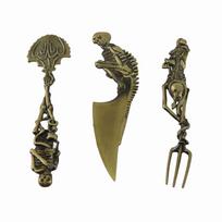 Halloween Skeleton Tableware Cutlery Set Metal Fork Spoon Cutter Flatware Tableware Set Home Party