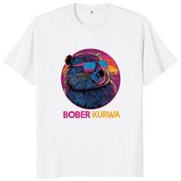 Bober Kurwa Bobr marškinėliai retro stiliaus, juokingi memų tendencijos, Y2k grafikos marškinėliai, minkšti unisex 100 % medvilnės marškinėliai 42341 S