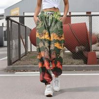 Women's Casual Fashion Halloween Printed Leisure Pants Sweatpants Trousers Drawstring Elastic Waist Drawstring Drawstring Pants L armijos žalia spalva