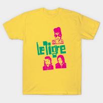 Men Black Print T-shirt Le Tigre No-Cut Transfer Paper Print Cotton Tshirt XL geltona