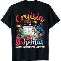 Cruisin Together Bahamas 2025 Shirt Family Cruise Vacation T-Shirt(1) S juoda