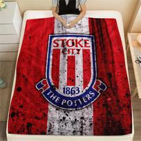 Stoke City futbolo klubas Spausdinta flanelinė antklodė, Aukštos kokybės, Patogi visiems sezonams, Namų dekoras, Šiluma ir komfortas 80cm x 120cm