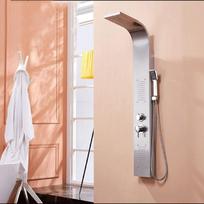 Shower Panel Tower Rain Waterfall Massage System Jet Tub Tap & Tub Spout Tower Shower Column Brushed Nickel Shower Hand