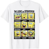 Spongebob SquarePants Multiple Looks & Emotions T-Shirt T-Shirt S balta
