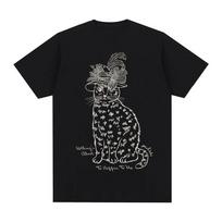 VICTORIAN CAT TEE Summer Mitski Harajuku Clothes Fashion 100% Cotton O-neck Tops Clothes Round Neck Comfortable Tees XS juoda