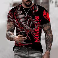 Men's 3D Scorpion Print T-shirt Cool Animal Print T-shirt Casual Summer T-shirt Crewneck T-shirt Short sleeve streetwear XXS