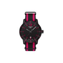 TISSOT Time Jog Collection Quartz Movement Men's Watches Watch 40mm Black Dial Stainless Steel Case Canvas Strap T095.410.37.057.01 Black Dial Red Strap