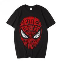 2026 Spider-Man Peter Parker Quote T Shirt Men Oversized Short Sleeve Tee Great Power Graphic T-shirt Streetwear Casual Cotton Tops 4XL