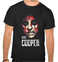 Alice Cooper Roko Muzikos Logotipas Juodas 100% Medvilnės Marškinėliai Vyriški Marškinėliai Viršus -1034 -Vaikams- S