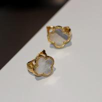 Four-leaf Clover Earrings All-in-one Style Earrings Natural Shell Earrings Women's Classy Earrings