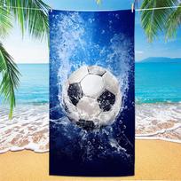 Naujas futbolo paplūdimio rankšluostis Futbolo tema Mikropluošto vonios rankšluostis suaugusiems Jūros pusė Greitai džiūstantis rankšluostis W40*H60(CM)