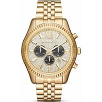 Michael Kors MK8494 Lexington Gold Pave Men's Watch 45mm auksas