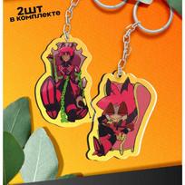 Acrylic Key Buckle for Hazbin Hotel Vox Alastor Chibi Version Anime Cartoons Peripheral Different Styles Backpack Pendant