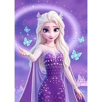 Disney DIY Pearl Art Painting Frozen Anna Purple Pearl Dress Home Wall Decoration Pearl Gemstone Painting Pictures Crafts Home Decoration 30x40