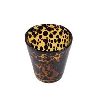 Rankomis pučiamas retro rudas vėžlio kiauto stiklas – leopardų rašto puodelis, sunkus pagrindas, elegantiškas vandens puodelis virtuvei, namams ir kasdieniam naudojimui 100ml