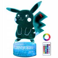 Pokemon Go Pikachu 16 Led 3D Night Light For Kids + Remote Control