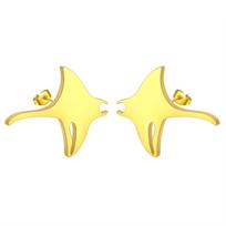 Marine Animal Manta Ray Earrings Lovely Design Gold Plated Stainless Steel Cartilage Piercing Earring