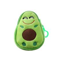 Animacinis Minkštas Pliušinis Monetų Piniginė Moterims Miela Avokado Užtrauktuku Vaikams Mergaitėms Monetų Piniginė USB Kabeliui Ausinėms Mini Krepšys Raktų Piniginė