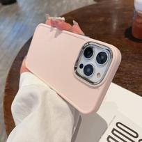 Applicable To IPhone16 Plating Lens Simple Phone Case Solid Color Apple 15Pro High-end XR Soft Protection Case iPhone16ProMax