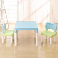 Yimei Plastikinis vaikiškas rašomasis stalas ir kėdės komplektas - Darželio kėdė su atlošu ankstyvajam ugdymui One Table Two Chairs