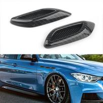 6pcs Universal Carbon Fiber Style Car Fender Hood, Air Inlet, Shark Gill Sticker