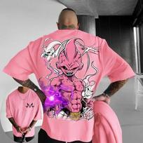 Dragon Ball Vasariniai vyriški marškinėliai Japonijos anime Majin Buu Rudeninis vidinis derinys Berniukams Vaikams Tėvų-vaikų Pagrindinis Trendas Trumpomis rankovėmis S black