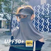 Full Face Sun Protection Balaclava with Brim tamsiai pilka spalva