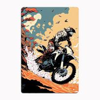 Dirt Bike Stunt Anime Style Fall Poster Metal Sign Club Indoor Room Decor Custom Tin Home Wall Decor 20x30cm（7.8x11.8inch）