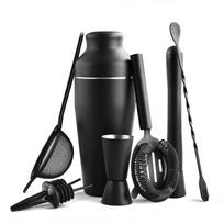 8 vnt. Profesionalus barmeno rinkinys Premium nerūdijančio plieno kokteilių plaktuvo rinkinys Baro įrankiai Priedai 8pcs/set juoda