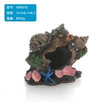 Aquarium Decorative Ornament Resin Shipwreck With Small Net Rockery For Ornamental Fish One Size ruda
