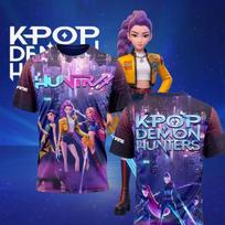 Anime Demon Hunters 3D Print T-Shirt Men Women K-Pop Tops S blue