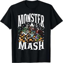 Monster Mash Retro Halloween Funny Monster Spooky Womens Men T-Shirt S juoda