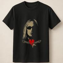 Tom Petty Guitar Through Heart Iconic Rock Style Design Unisex T Shirt Unisex T-Shirt XXXXL