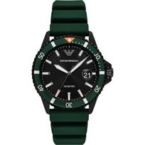 Emporio Armani Nardytojo juodas žalias silikoninis/guminis vyrų kvarcinis laikrodis AR11464 juoda